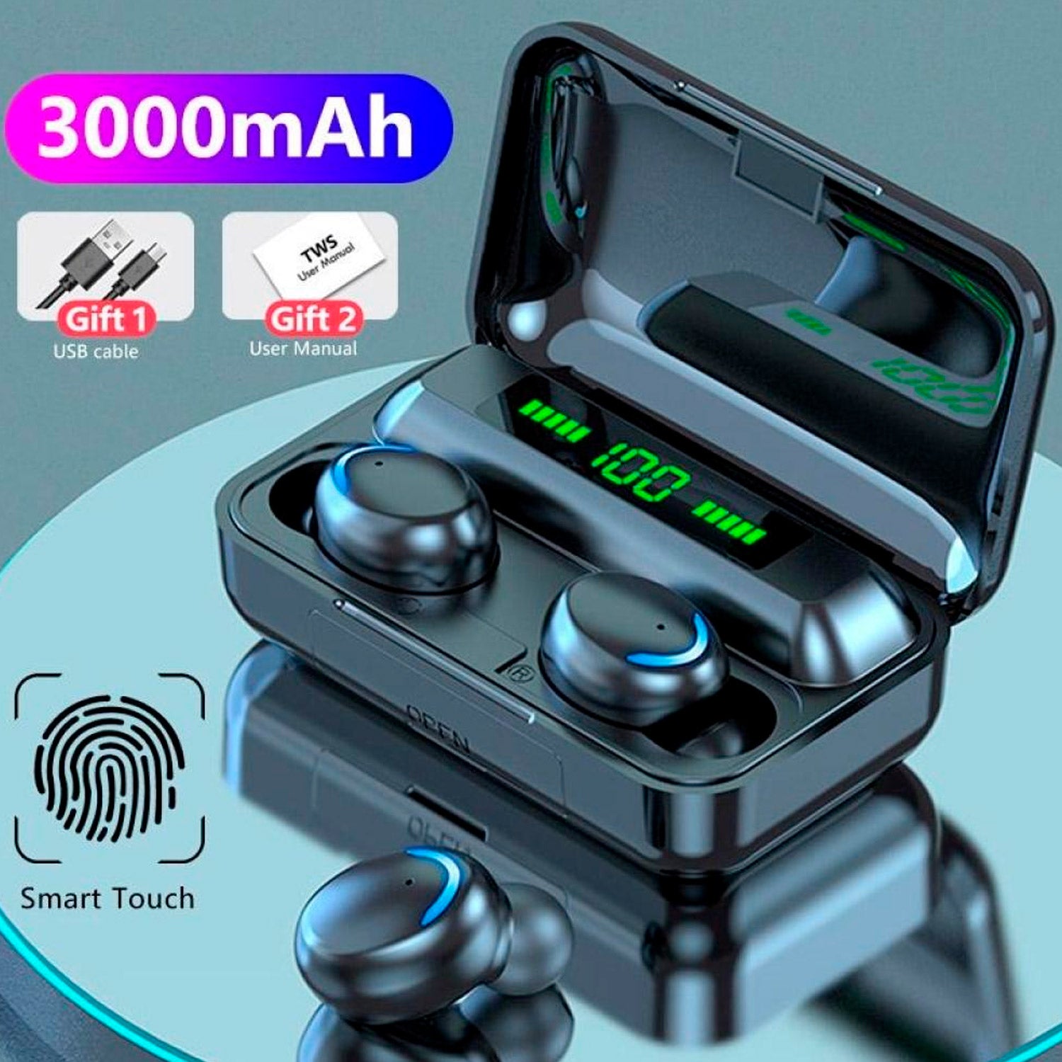 Audífono Inalámbricos F9 Con Power Bank