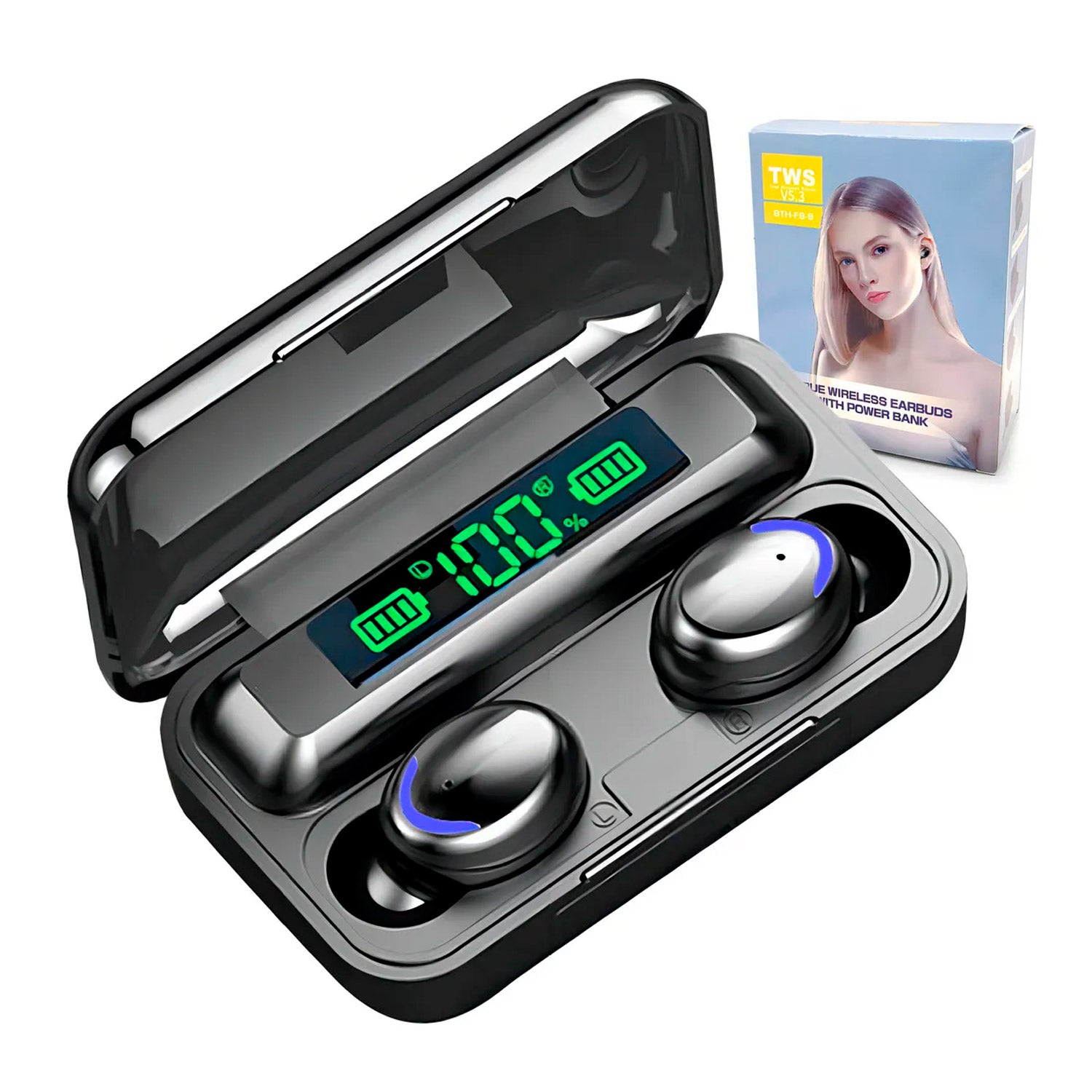 Audífono Inalámbricos F9 Con Power Bank