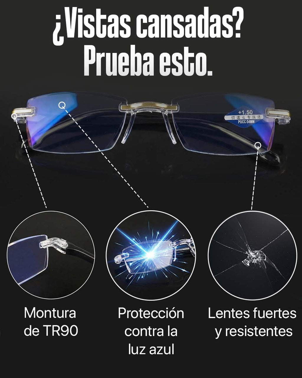 Gafas TR90 Pro Titanium FM! COMPRA 1 Y LLEVE 2 + Solo pagas cuando recibes el producto 🚚  Envío gratis.