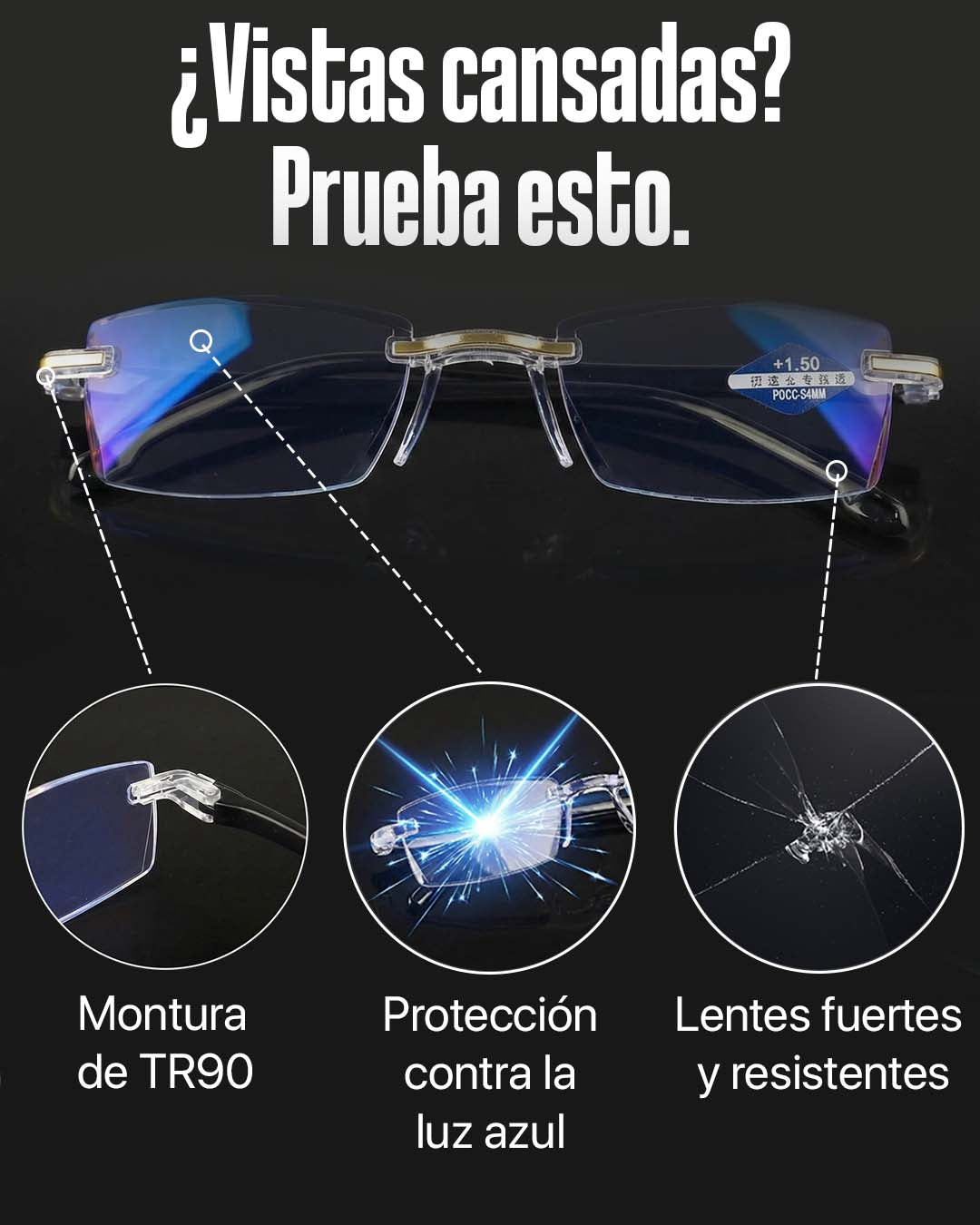 Gafas TR90 Pro Titanium FM! COMPRA 1 Y LLEVE 2 + Solo pagas cuando recibes el producto 🚚  Envío gratis.