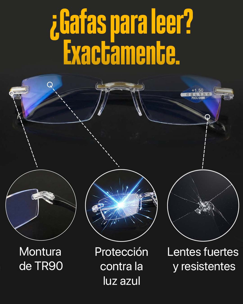Gafas TR90 Pro Titanium FM! COMPRA 1 Y LLEVE 2 + Solo pagas cuando recibes el producto 🚚  Envío gratis.